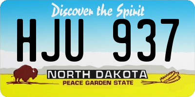 ND license plate HJU937