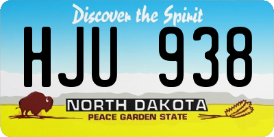 ND license plate HJU938