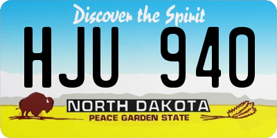 ND license plate HJU940