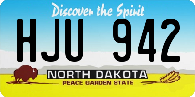 ND license plate HJU942