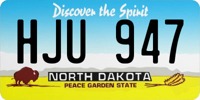ND license plate HJU947