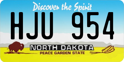 ND license plate HJU954
