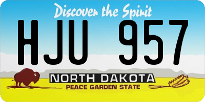 ND license plate HJU957