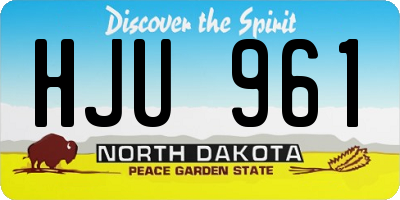 ND license plate HJU961