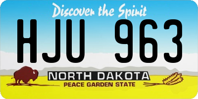 ND license plate HJU963