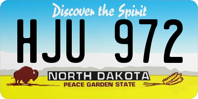 ND license plate HJU972