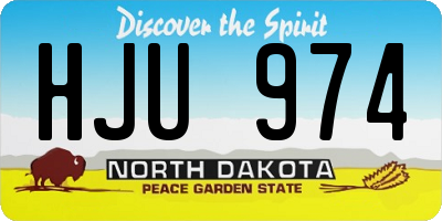 ND license plate HJU974