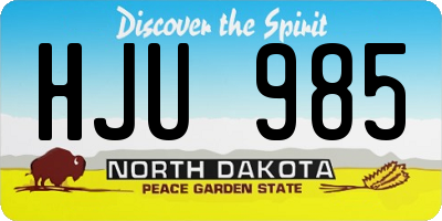 ND license plate HJU985
