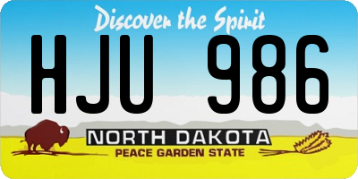 ND license plate HJU986