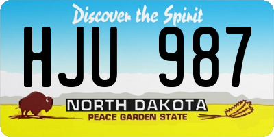 ND license plate HJU987