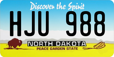 ND license plate HJU988