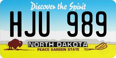 ND license plate HJU989