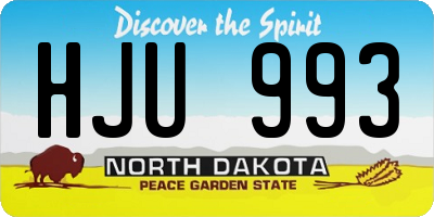 ND license plate HJU993