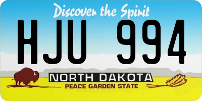 ND license plate HJU994
