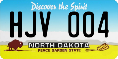 ND license plate HJV004