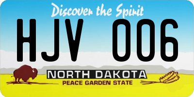 ND license plate HJV006