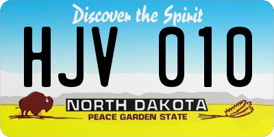 ND license plate HJV010