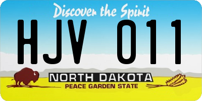 ND license plate HJV011