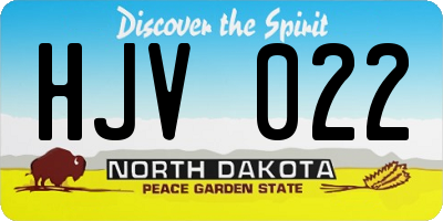 ND license plate HJV022