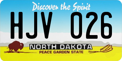 ND license plate HJV026