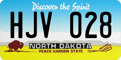 ND license plate HJV028
