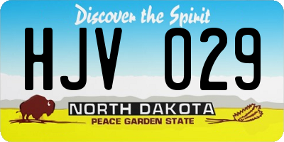 ND license plate HJV029