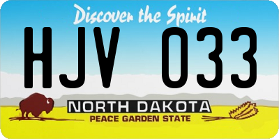 ND license plate HJV033