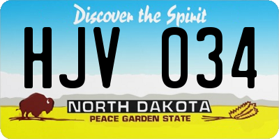 ND license plate HJV034