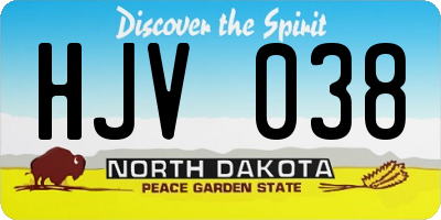 ND license plate HJV038