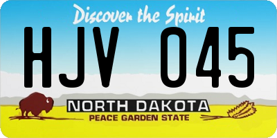 ND license plate HJV045