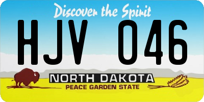 ND license plate HJV046