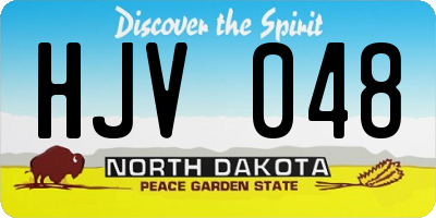ND license plate HJV048