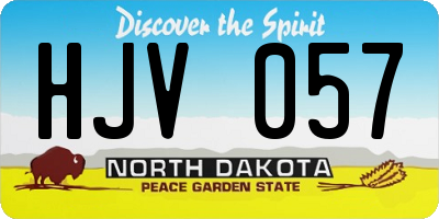 ND license plate HJV057