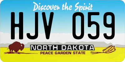 ND license plate HJV059