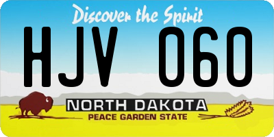 ND license plate HJV060