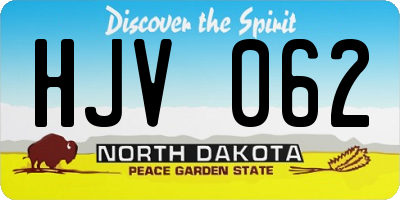 ND license plate HJV062