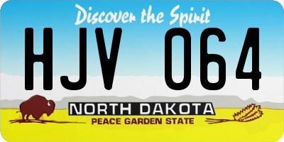 ND license plate HJV064