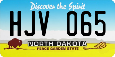ND license plate HJV065
