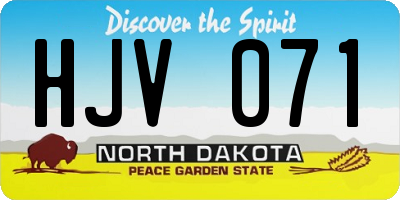 ND license plate HJV071