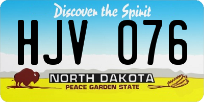 ND license plate HJV076