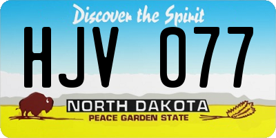 ND license plate HJV077
