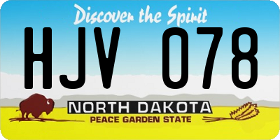 ND license plate HJV078