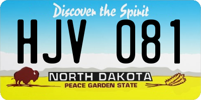 ND license plate HJV081