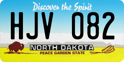 ND license plate HJV082