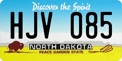ND license plate HJV085