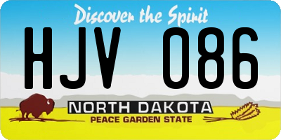 ND license plate HJV086
