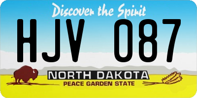ND license plate HJV087