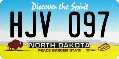 ND license plate HJV097