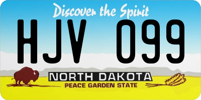 ND license plate HJV099