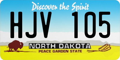 ND license plate HJV105